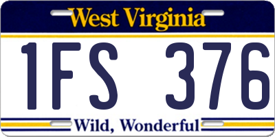 WV license plate 1FS376