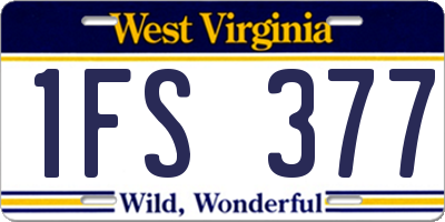 WV license plate 1FS377