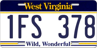 WV license plate 1FS378