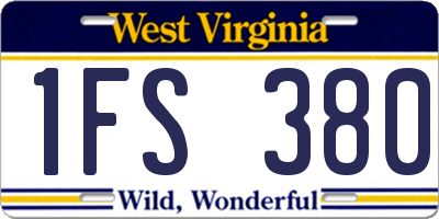 WV license plate 1FS380
