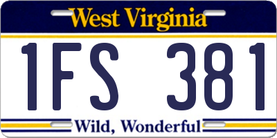 WV license plate 1FS381