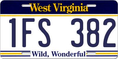 WV license plate 1FS382
