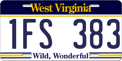 WV license plate 1FS383