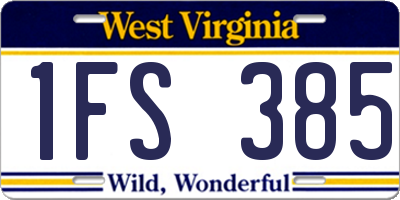 WV license plate 1FS385