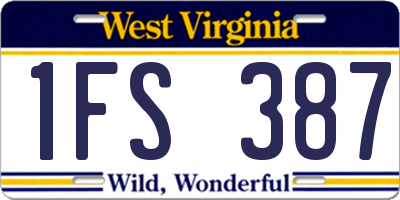 WV license plate 1FS387