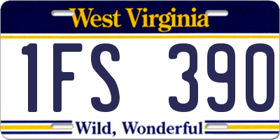 WV license plate 1FS390