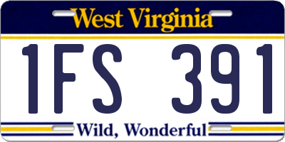 WV license plate 1FS391