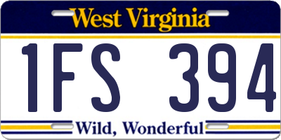 WV license plate 1FS394