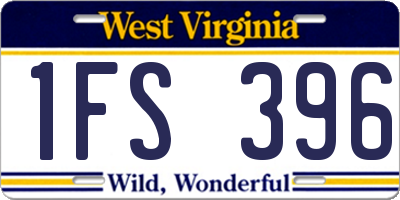 WV license plate 1FS396