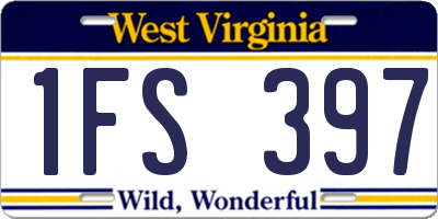 WV license plate 1FS397