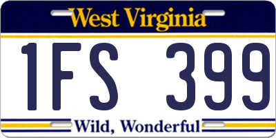 WV license plate 1FS399