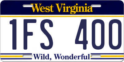 WV license plate 1FS400