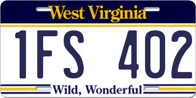 WV license plate 1FS402