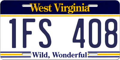 WV license plate 1FS408