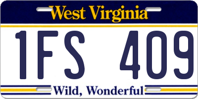WV license plate 1FS409