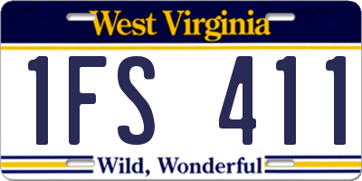 WV license plate 1FS411