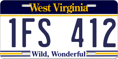 WV license plate 1FS412