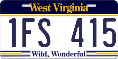 WV license plate 1FS415