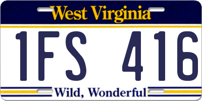 WV license plate 1FS416