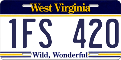 WV license plate 1FS420