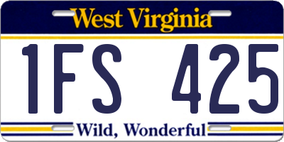 WV license plate 1FS425