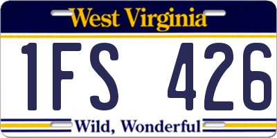 WV license plate 1FS426