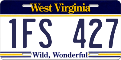 WV license plate 1FS427