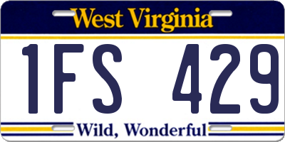 WV license plate 1FS429