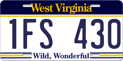 WV license plate 1FS430