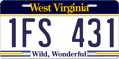 WV license plate 1FS431
