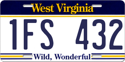 WV license plate 1FS432