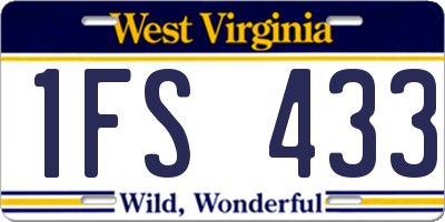 WV license plate 1FS433