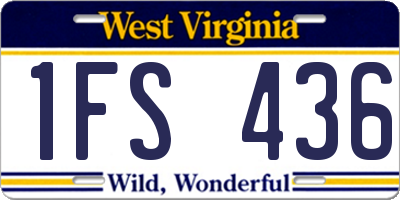 WV license plate 1FS436