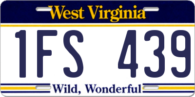 WV license plate 1FS439