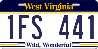 WV license plate 1FS441