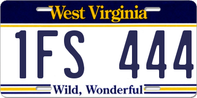 WV license plate 1FS444