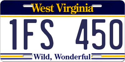 WV license plate 1FS450