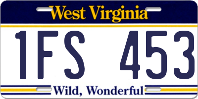 WV license plate 1FS453