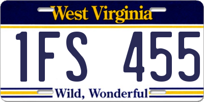 WV license plate 1FS455