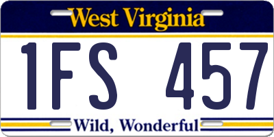 WV license plate 1FS457