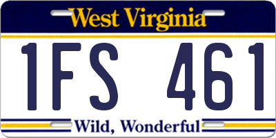 WV license plate 1FS461