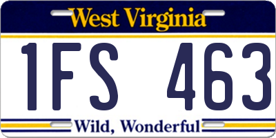 WV license plate 1FS463