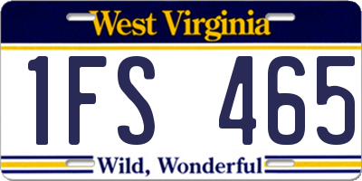 WV license plate 1FS465