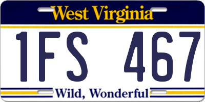 WV license plate 1FS467