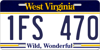WV license plate 1FS470