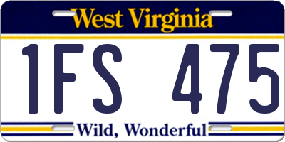 WV license plate 1FS475