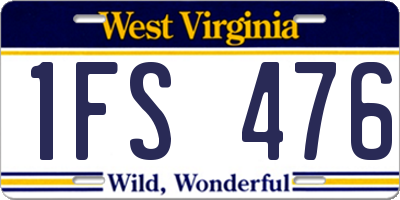 WV license plate 1FS476