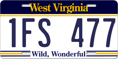 WV license plate 1FS477