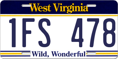 WV license plate 1FS478