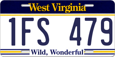 WV license plate 1FS479
